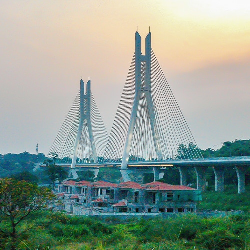 Sunset in Bridge of Brazzaville Pont de la corniche